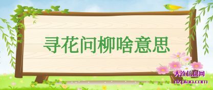 详解寻花问柳啥意思