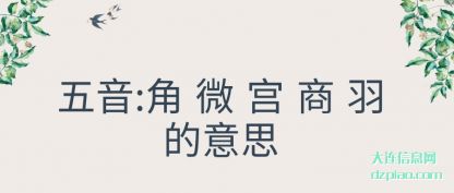 阐述五音:角 微 宫 商 羽的意思