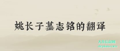 分析姚长子墓志铭的翻译