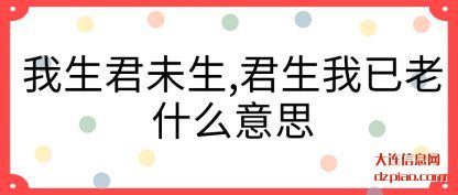 谈论我生君未生,君生我已老什么意思