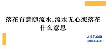 解析落花有意随流水,流水无心恋落花什么意思
