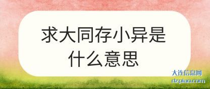 体会求大同存小异是什么意思