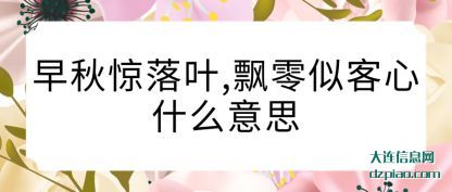 关于早秋惊落叶,飘零似客心什么意思