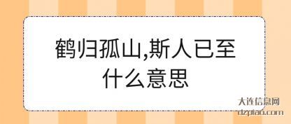 讲解鹤归孤山,斯人已至什么意思