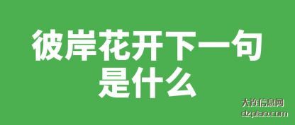 讲解彼岸花开下一句是什么