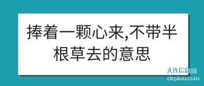解答捧着一颗心来,不带半根草去的意思