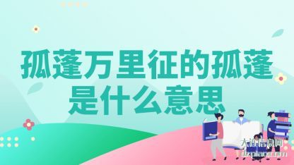 议论孤蓬万里征的孤蓬是什么意思