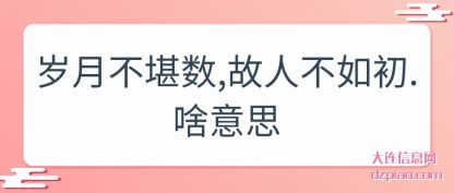 解答岁月不堪数,故人不如初.啥意思