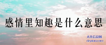 注解感情里知趣是什么意思