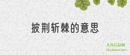 分析披荆斩棘的意思