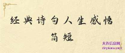 经典诗句人生感悟简短