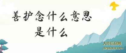 推荐善护念什么意思是什么