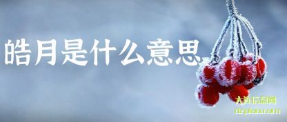 聊聊皓月是什么意思