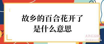 诠释故乡的百合花开了是什么意思