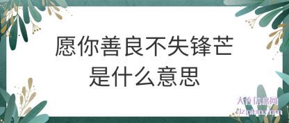 说说愿你善良不失锋芒是什么意思