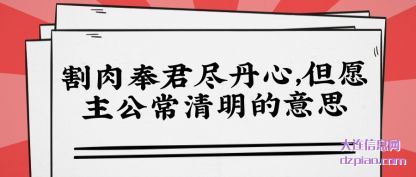 说明割肉奉君尽丹心,但愿主公常清明的意思