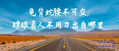 龟背蛇腰不可交,瞟眼看人不用刀出自哪里