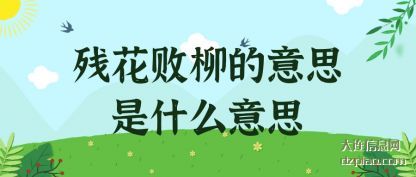 了解残花败柳的意思是什么意思