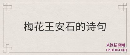 讨论梅花王安石的诗句