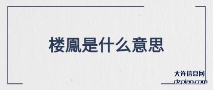 解惑楼鳯是什么意思