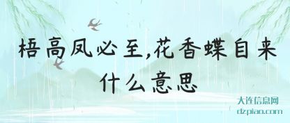 解读梧高凤必至,花香蝶自来什么意思