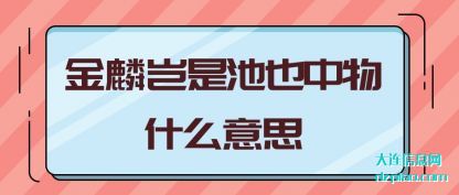 评释金麟岂是池也中物什么意思