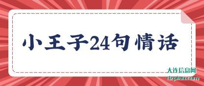 阐述小王子24句情话