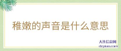 详解稚嫩的声音是什么意思