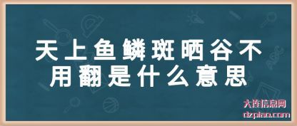 天上鱼鳞斑晒谷不用翻是什么意思