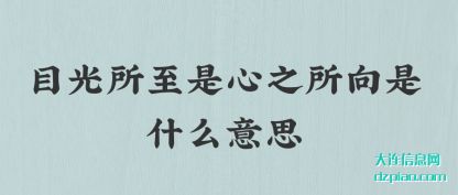 详解目光所至是心之所向是什么意思