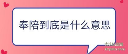 分析奉陪到底是什么意思