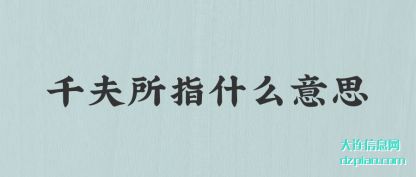 谈论千夫所指什么意思
