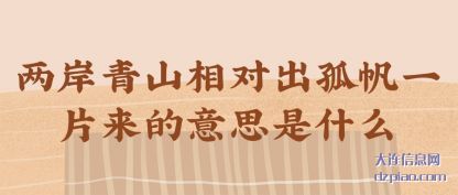 两岸青山相对出孤帆一片来的意思是什么