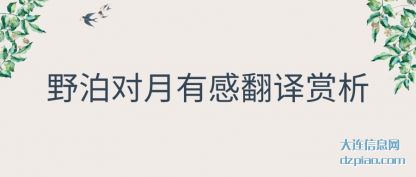 野泊对月有感翻译赏析