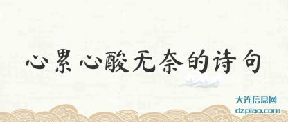 讨论心累心酸无奈的诗句