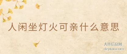 人闲坐灯火可亲什么意思
