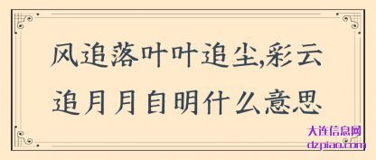 剖析风追落叶叶追尘,彩云追月月自明什么意思