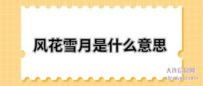 风花雪月是什么意思
