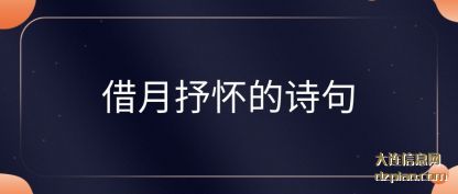 解惑借月抒怀的诗句