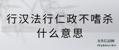 阐述行汉法行仁政不嗜杀什么意思