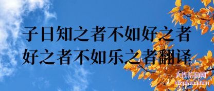 浅析子日知之者不如好之者好之者不如乐之者翻译