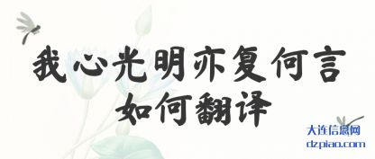 分析我心光明亦复何言 如何翻译