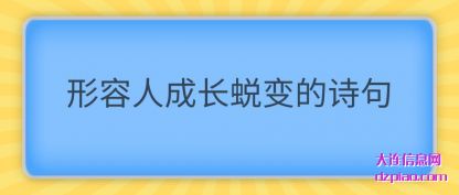 讨论形容人成长蜕变的诗句