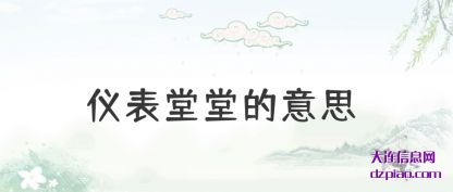 仪表堂堂的意思