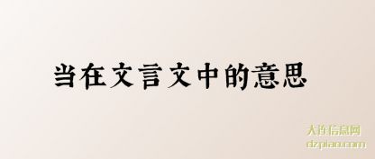 说明当在文言文中的意思