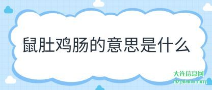 鼠肚鸡肠的意思是什么