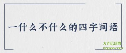 详解一什么不什么的四字词语