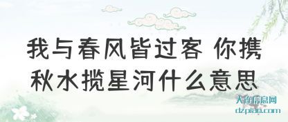 推荐我与春风皆过客 你携秋水揽星河什么意思