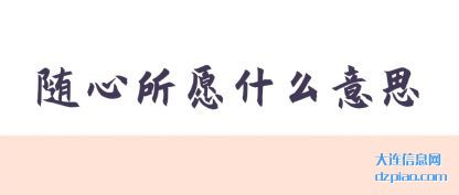详解随心所愿什么意思