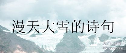 解析漫天大雪的诗句